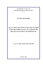 Quản lý hoạt động đánh giá học sinh theo định hướng phát triển năng lực ở các trường tiểu học quận hai bà trưng, thành phố hà nội