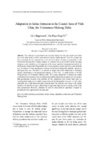 Adaptation to saline intrusion in the coastal area of vĩnh châu, the vietnamese mekong delta