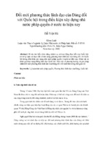 đổi mới phương thức lãnh đạo của đảng đối với quốc hội trong điều kiện xây dựng nhà nước pháp quyền ở nước ta hiện nay