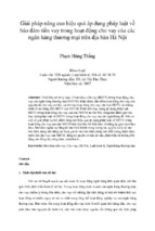 Giải pháp nâng cao hiệu quả áp dụng pháp luật về bảo đảm tiền vay trong hoạt động cho vay của các ngân hàng thương mại trên địa bàn hà nội