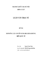 Hợp đồng vận chuyển hàng hóa bằng đường biển quốc tế