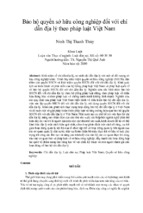 Bảo hộ quyền sở hữu công nghiệp đối với chỉ dẫn địa lý theo pháp luật việt nam