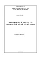 Hội nhập kinh tế quốc tế của việt nam thực trạng và các giải pháp thúc đẩy hội nhập