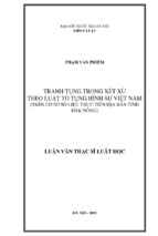 Tranh tụng trong xét xử theo luật tố tụng hình sự việt nam (trên cơ sở số liệu thực tiễn địa bàn tỉnh đắk nông)