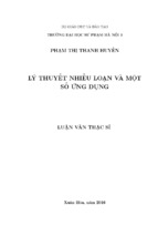 Nghiên cứu lý thuyết nhiễu loạn và một số ứng dụng của lý thuyết nhiễu loạn trong cơ học lượng tử và trong lý thuyết chất rắn