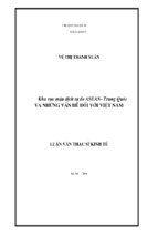 Khu vực mậu dịch tự do asean   trung quốc và những vấn đề đối với việt nam