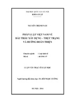 Pháp luật việt nam về đấu thầu xây dựng   thực trạng và hướng hoàn thiện