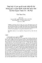 Pháp luật về giải quyết tranh chấp đất đai thông qua cơ quan hành chính nhà nước trên địa bàn huyện thanh trì   hà nội