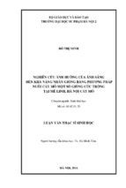 Nghiên cứu ảnh hưởng của ánh sáng đến khả năng nhân giống bằng phương pháp nuôi cấy mô một số giống cúc trồng tại mê linh, hà nội