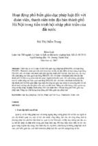 Hoạt động phổ biến giáo dục pháp luật đối với đoàn viên, thanh niên trên địa bàn thành phố hà nội trong tiến trình hội nhập phát triển của đất nước