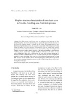 Morpho  structure characteristics of some karst caves in yen mo  tam diep area, ninh binh province