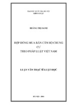 Hợp đồng mua bán căn hộ chung cư theo pháp luật việt nam