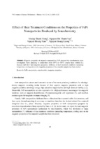 Effect of heat treatment conditions on the properties of fept nanoparticles produced by sonochemistry