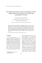 Development of cooperative research on assessment of climate change impacts on water resources of vietnam china transboundary river basins