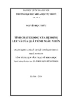 Tính chất egodic của hệ động lực và của quá trình ngẫu nhiên