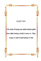 Nền kinh tế hàng hoá nhiều thành phần theo định hướng xã hội ở nước ta. Thực trạng và một số giải pháp cơ bản
