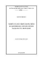 Nghiên cứu phát triển chương trình du lịch theo dấu chân hồ chí minh tại quảng tây, trung quốc