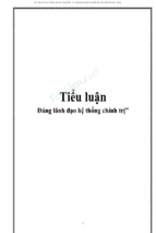 Tiểu luận Đảng lãnh đạo hệ thống chính trị