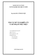 TÓM TẮT ĐỀ TÀI NGHIÊN CỨU VÀ KẾ HOẠCH THỰC HIỆN
