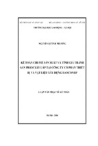 Kế toán chi phí sản xuất và tính giá thành sản phẩm xây lắp tại công ty cổ phần thiết bị và vật liệu xây dựng hanconrp