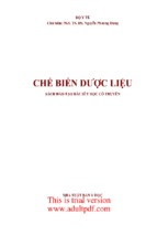 Chế biến dược liệu sách đào tạo bác sĩ y học cổ truyền
