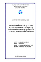 Luận văn xác định khả năng tích luỹ sinh học (bioavailability) của một số kim loại nặng trong bùn lắng của kênh rạch thành phố hồ chí minh