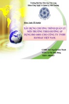 Khóa luận xây dựng chương trình quản lý môi trường theo hướng áp dụng iso 14001 cho công ty tnhh hansae việt nam