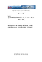 Tiểu luận hệ thống thu gom, trung chuyển và vận chuyển chất thải rắn