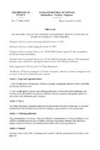 Circular no. 2772016tt btc dated november 14, 2016, on amounts, collection, payment, management and use of fees in the fields of pharmacy and cosmetics 277_2016_tt btc_335308