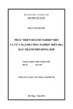 Phát triển doanh nghiệp nhỏ và vừa ngành công nghiệp trên địa bàn thành phố đồng hới