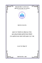 Quản lý thuế giá trị gia tăng qua hoạt động kiểm toán thuế của kiểm toán nhà nước khu vực viii