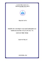 Nghiên cứu thu nhận và sấy khô sinh khối tảo nannachloropsis oculata để phục vụ sản xuất thực phẩm