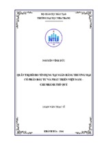 Quản trị rủi ro tín dụng tại ngân hàng thương mại cổ phần đầu tư và phát triển việt nam