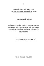 Giải pháp hoàn thiện chương trình đào tạo bậc trung học kế toán tại trường cao đẳng kinh tế kỹ thuật kiên giang