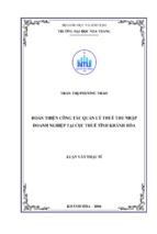 Hoàn thiện công tác quản lý thế thu nhập doanh nghiệp tại cục thuế tỉnh khánh hòa