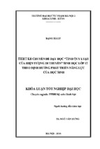 Thiết kế chuyên đề dạy học tính quy luật của hiện tượng di truyền, sinh học lớp 12 theo định hướng phát triển năng lực của học sinh
