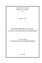 Phát triển thị trường tiêu thụ than của công ty than thanh hóa tại tỉnh thanh hóa