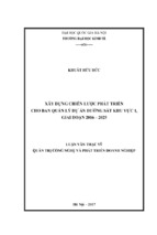 Xây dựng chiến lược phát triển cho ban quản lý dự án đường sắt khu vực 1, giai đoạn 2016 2025