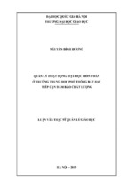 Quản lý hoạt động dạy học môn toán ở trường thpt bất bạt, tiếp cận đảm bảo chất lượng
