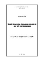 Tổ chức và hoạt động của đoàn đại biểu quốc hội   qua thực tiễn tỉnh nam định