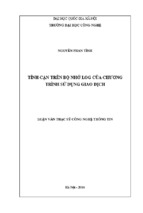 Tính cận trên bộ nhớ log của chương trình sử dụng giao dịch