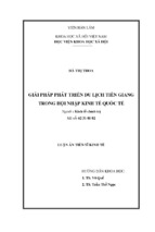 Giải pháp phát triển du lịch tiền giang trong hội nhập kinh tế quốc tế 