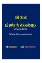 Bài giảng kế toán tài sản ngắn hạn   bài 1 kế toán vốn bằng tiền