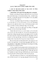 QUẢN LÝ NHÀ NƯỚC VỀ NÔNG NGHIỆP, NÔNG THÔN