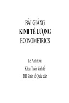 Bài giảng kinh tế lượng chương 1   lê anh đức