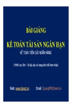 Bài giảng kế toán tài sản ngắn hạn   bài 2 kế toán tiền gửi ngân hàng