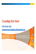 Bài giảng lập trình web cascading style sheet   trần phước tuấn