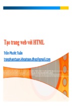 Bài giảng lập trình web tạo trang web với html   trần phước tuấn