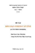 Tiểu luận rối loạn stress cấp tính