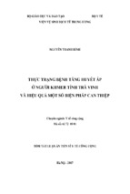 Thực trạng bệnh tăng huyết áp ở người khmer tỉnh trà vinh và hiệu quả một số biện pháp can thiệp (tt)